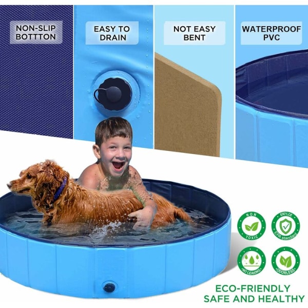 Hopfällbar pool för hundar, husdjur och barn. Badkar