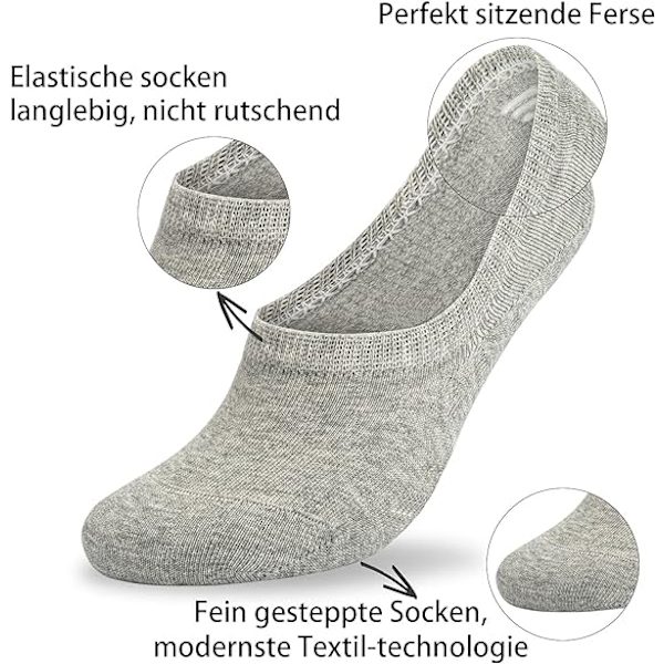 Lågskurna strumpor damer för män 10 par Invisible Non-Slip Cotton Sp