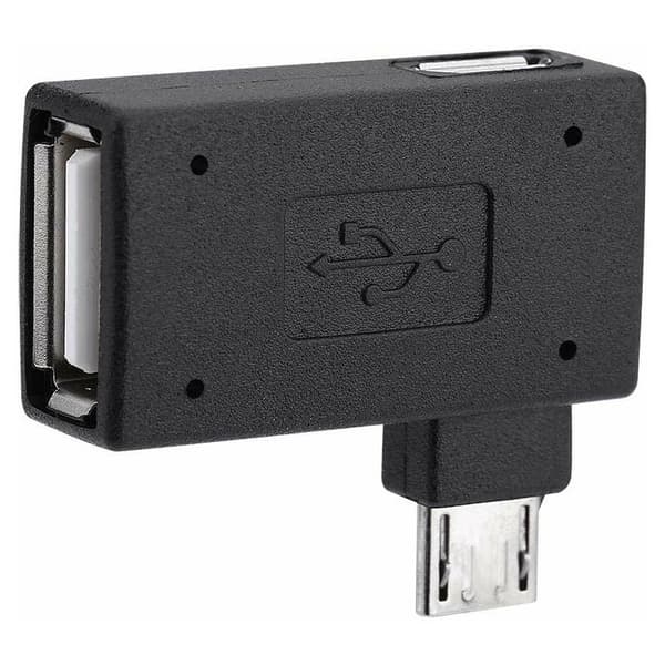 2-pak Micro USB 2.0 Højre Vinkel 90 Grader Han til Micro Hun O