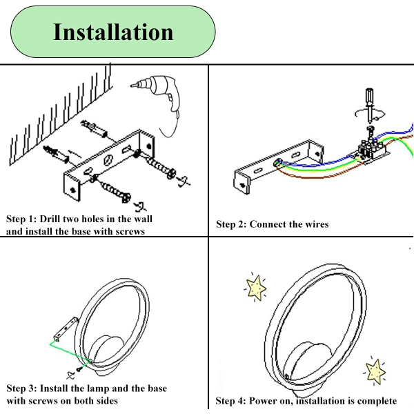 12W LED inomhus vägglampa, vit fyrkantig design vägglampa, varm