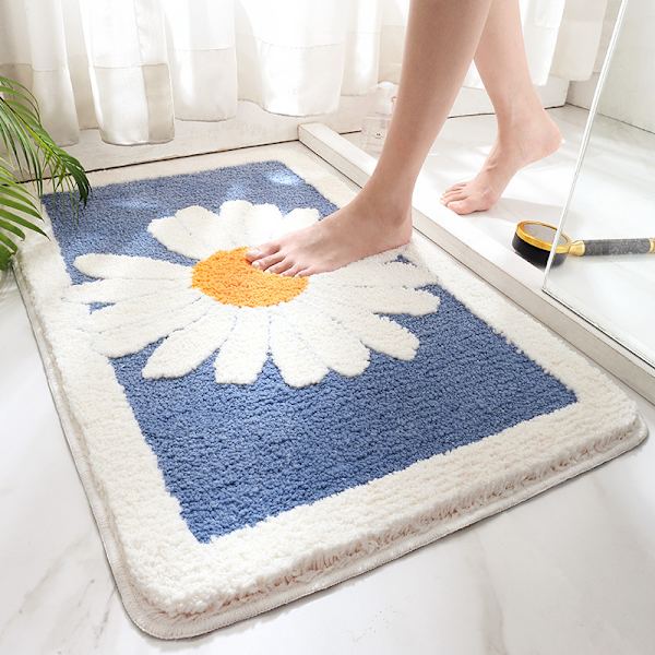 Blå 40*60cm Badmatta Halkfria tvättbara kuddar Dörrmattor Duschmatta