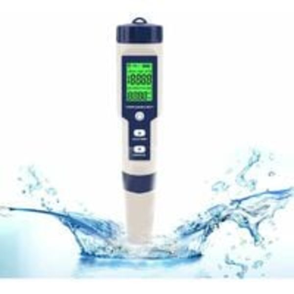 Elektronisk PH Meter Tester, 5 i 1 PH Tester Pocket Thermometer W