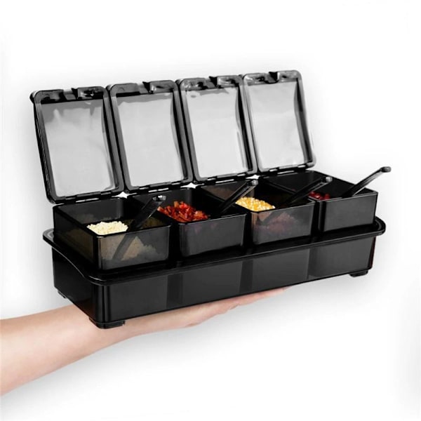 Kryddlåda set, 4 bitar Salt Kryddburk flaskor, Kryddburkar Kit