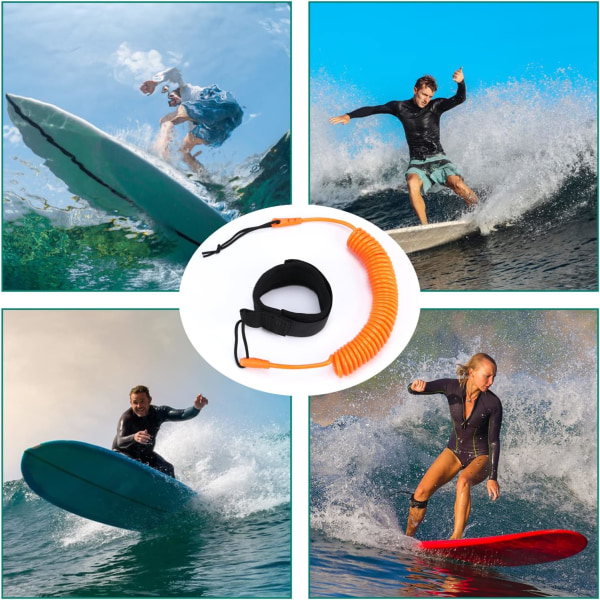 10 fot paddelkoppel, orange indragbart surfbrädekoppel för Stan
