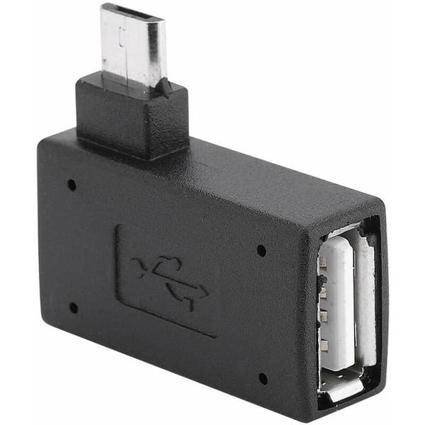 2-pak Micro USB 2.0 Højre Vinkel 90 Grader Han til Micro Hun O