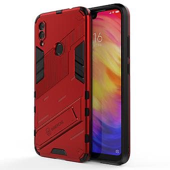 Slankt deksel for Redmi Note7 Støtsikkert tolags stativdeksel Red