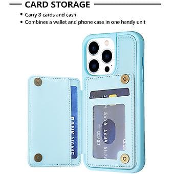 iPhone 15 Pro Max -puhelimen suojakotelo korttipaikalla Blue