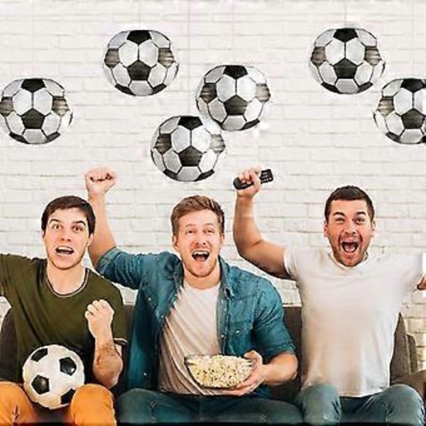 8 Stykker Fodboldformede Lanterner Flerfarvede Hængende Dekoration til Baby Shower og Sportsbegivenheds Festartikler 30CM