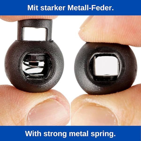 12 st sladdstoppare, 1 hål, 22 x 17 mm, hål 6 x 4,8 mm, idealisk för