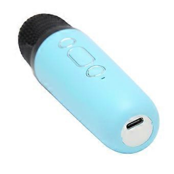 Karaoke-maskin Multifunktion Stereo Ljud Bärbar Bluetooth-högtalare med 2 Trådlösa Mikrofoner för Hemmafest KTV Blå ( )
