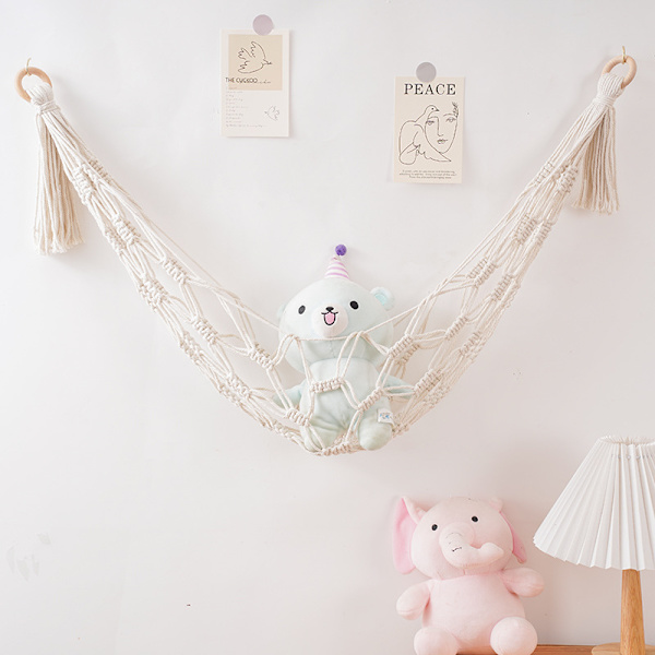 Macrame Frukthängmatta med 2 hängkrokar under skåphängning