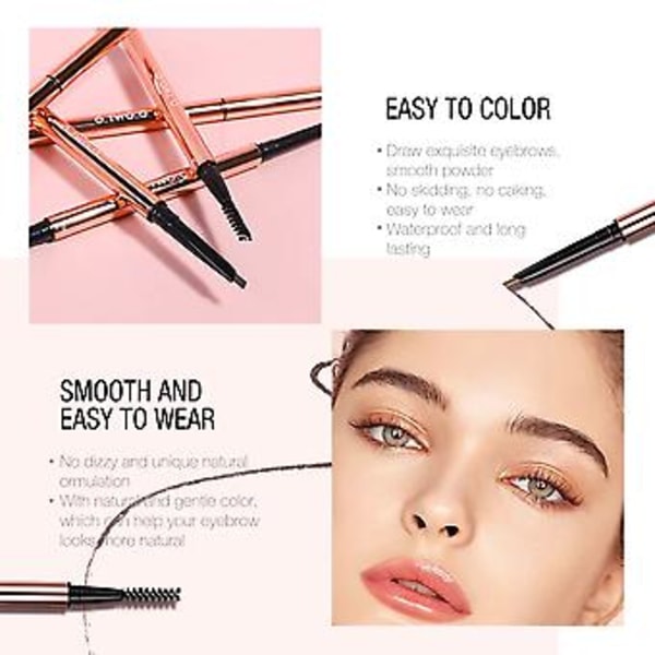 Precision Brow Pencil Ultra Fine Långvarig Dubbelanvändning Ögonbrynspenna Med Borste För Kvinnor Flickor (2)