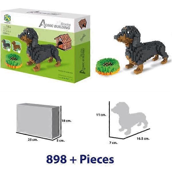 (Jul) Figur til samling med nanoblock (model 6) dachshund