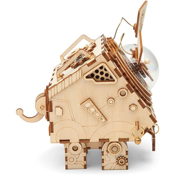 Modell Wooden Music Box Kit - DIY 3D-pussel - Mekanisk modellleksak
