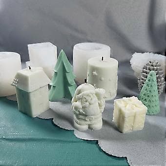 DIY Jule Serie Håndværk Diamant Silikoneform, 3D Håndlavet Lys Duft Kage Epoxy Silikoneform Triangle christmas tree