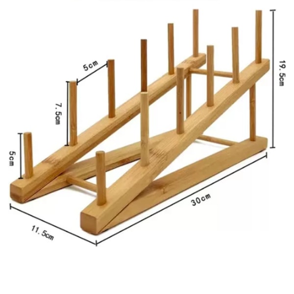 2 stycken disklåda i trä, diskställ i bambu, 5 fack Ki
