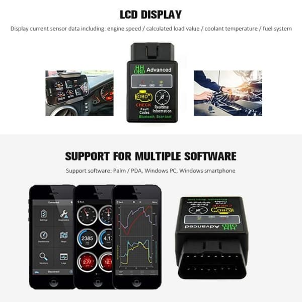 OBD-II-skanner - SWAREY - ELM327 V2.1 - Bluetooth - Android - Svart Svart