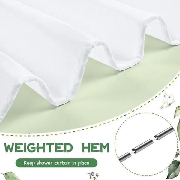 Duschdraperi - LARGEIGHT - 180x180 cm - Vattentät - Mögelresistent - Grön växtmönster