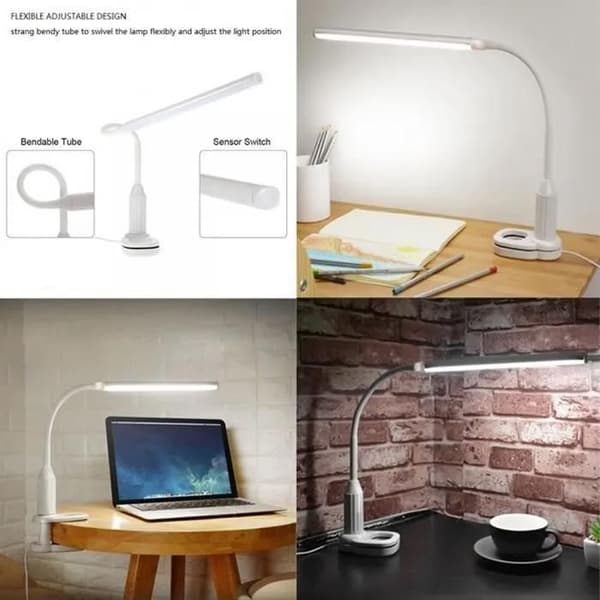 Fällbar LED-skrivbordslampa - Touchsensor - USB-uppladdningsbar - 24 LEDs
