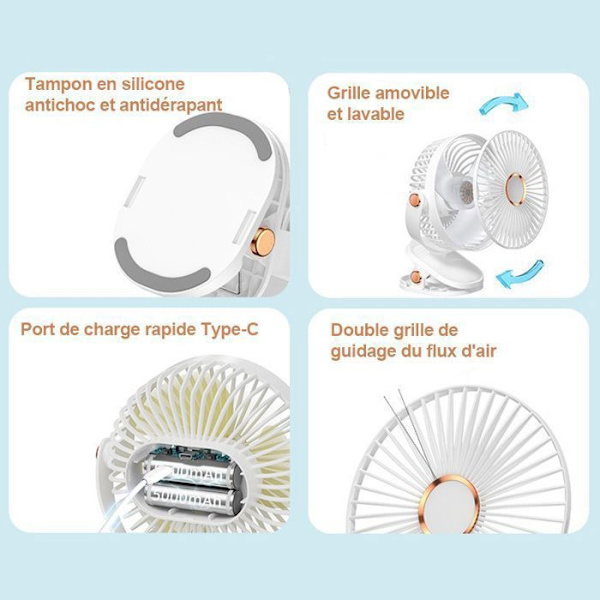 Bærbar ventilator Vit