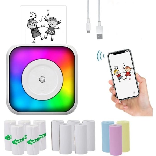 Termisk skrivare - BYTELIKE - Mini Pocket - Bluetooth - 200 dpi - Vit