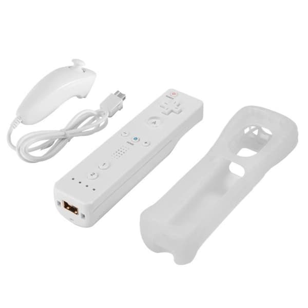Spelkontroll - XCSOURCE - AC649 - Nunchuck och Fjärrkontroll - Silikonskal - Vit Vit