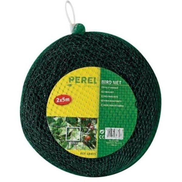 Fuglenet, polyester, netmaske 2 cm², 2 x 5 m, grøn
