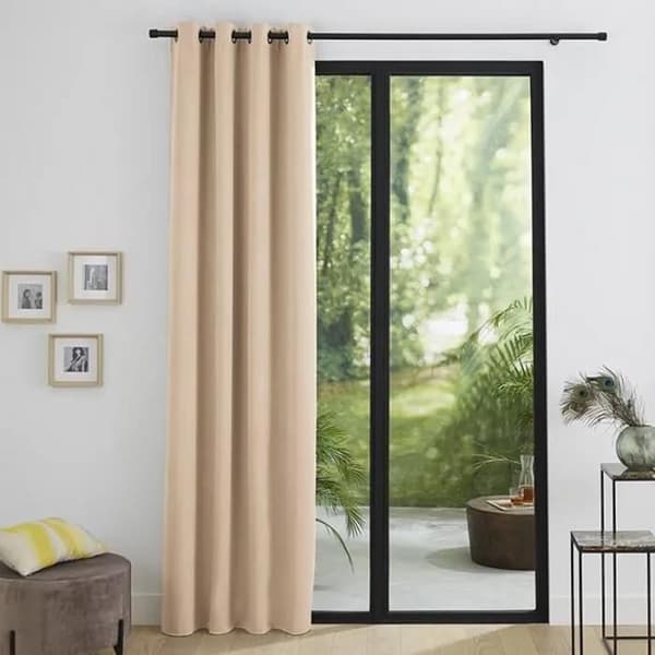 Mörkläggningsgardiner - En styck - 140 x 260 cm - Polyester - Isolerande sammetfoder beige