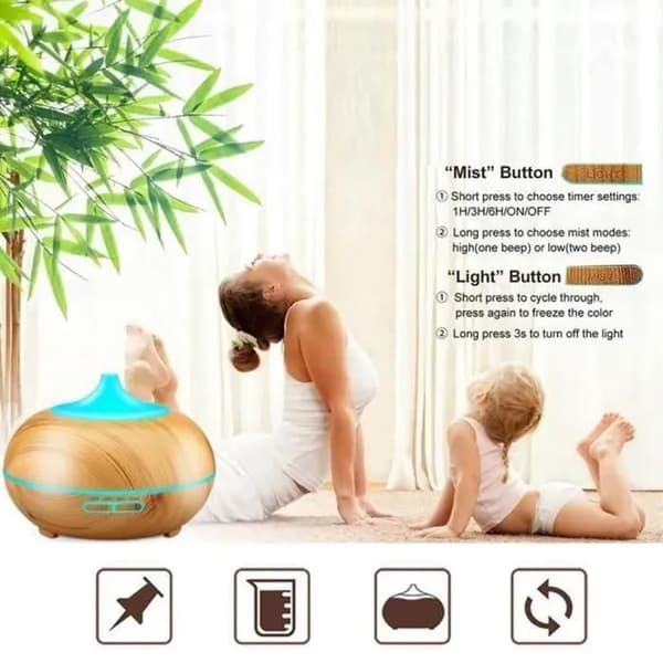 Eteriska oljor Diffuser 300ml Ultraljud Bärbar Luftfuktare Cool Mist Aroma Elektrisk Parfym Diffuser