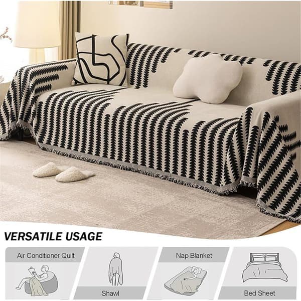 Sofaovertræk - Boheme stil - vendbar - sort - 180 x 130 cm