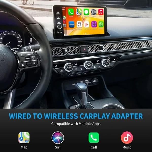 Kabel CarPlay til trådløs, forbedret Android-connectivity modul til smart bil - Sort - Enhed