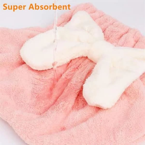 Håndklædehætte til Tørring - 2 Stk - Mikrofiber - Super Absorberende - Rosa