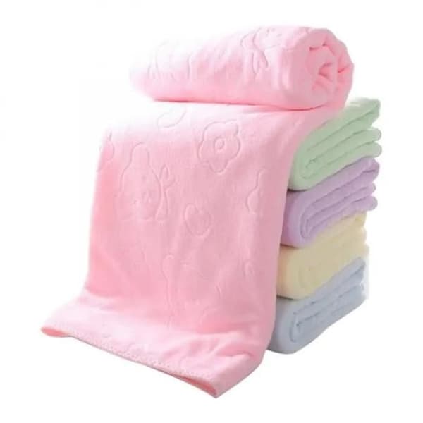 Sæt med 5 badehåndklæder - 70×140 cm - Rosa - Meget absorberende - Bløde og vaskbare
