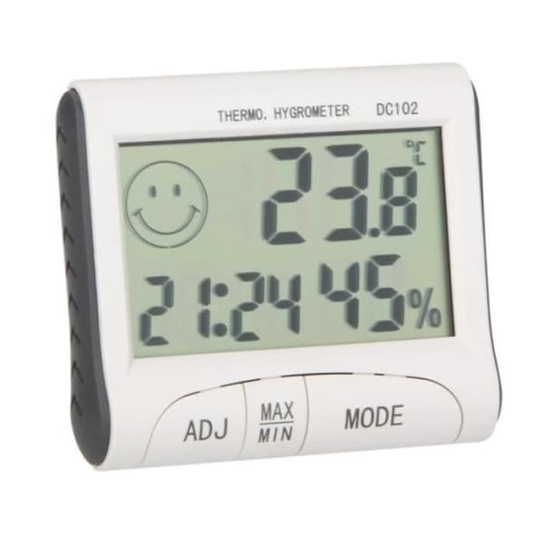 Termometer - Pluviometer - Barometer - LCD digital - Måling T/H/tryk/tid - Præcision ±1°C Vit