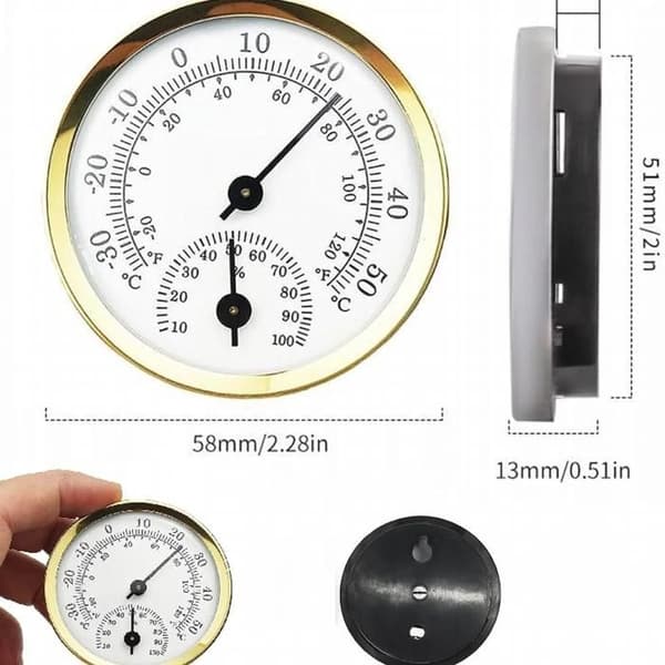 Termometer hygrometer, hygrometer og analogt termometer 2 i 1, mini termometer, fugtighedsmonitor til haven
