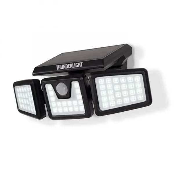 Solarlampe med 3 hoveder - Hvid - Solenergi - Bevægelsessensor - LED - Moderne