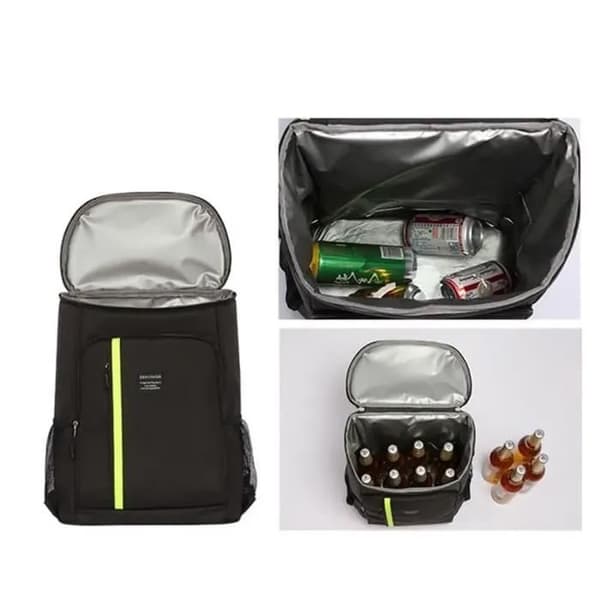 Isoleret rygsæk - 7House - Stor kapacitet 33L - Polyester 900D - EVA-foring - Sort