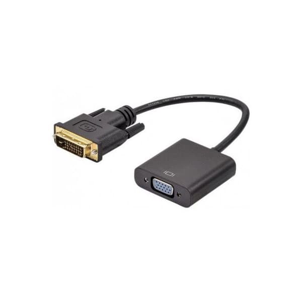Adapterkabel - GENERISK - DVI til VGA - 10 cm - Sort - Video