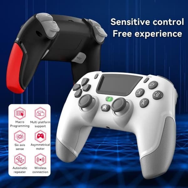 Spilcontroller - PIMPIMSKY - PIMPIMSKY - Trådløs Bluetooth - Multi-platform - 6 akse vibration Svart och röd