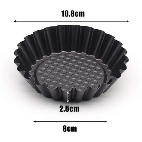 Pajformar - Set om 6 - Kolstål - Non-stick - 10,8 cm