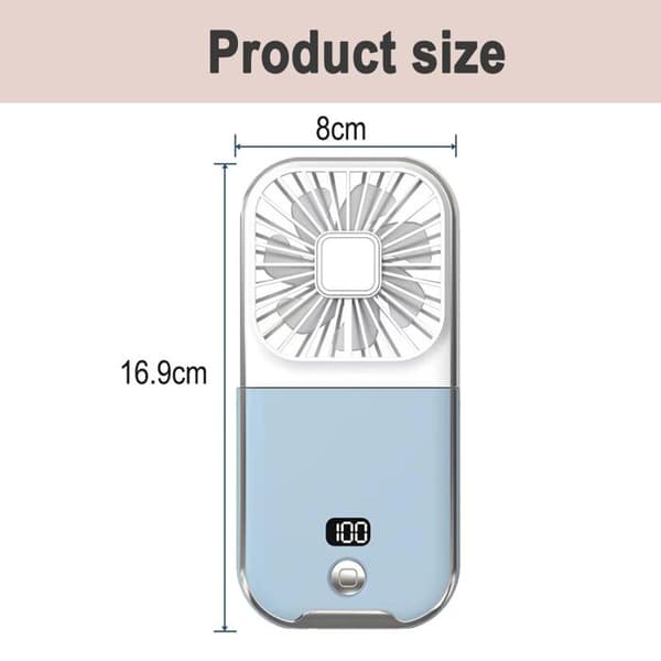 Mini ventilator - ANDERLEDES - Mini - Blå - Batteri - Bærbar USB