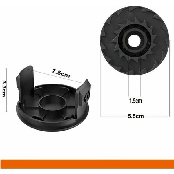 Trådspole til kantklipper - EasyGrassCut 18 - Tråd 1,65 mm - Længde 4,9 m - Sort