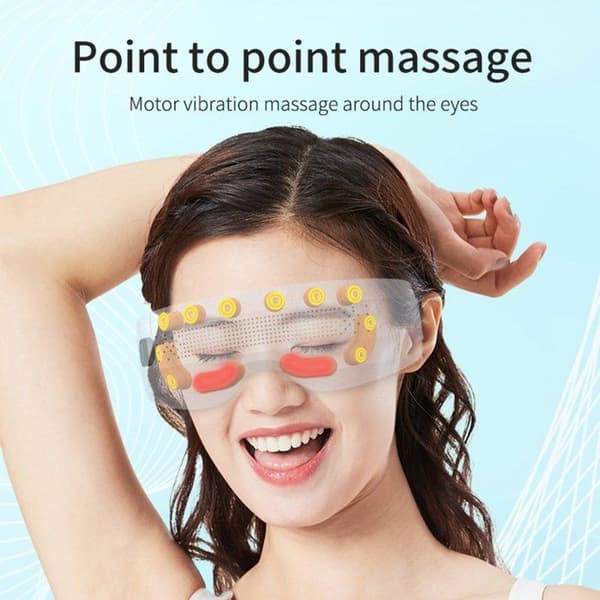 Ögonmassageapparat - Uppladdningsbar - Värmefunktion - Massagemetoder - För torra ögon, migrän