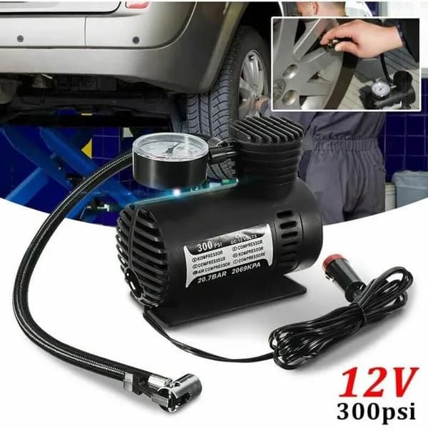Mini elektrisk pump - AYXHY - 12V - 300 PSI - Universell bärbar (cigarette lighter)