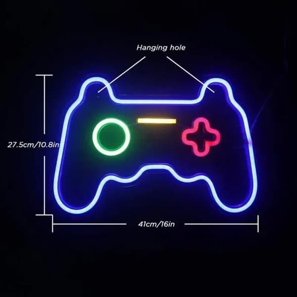 Spelplatta Formade Neonskyltar Ljus Väggdekor USB-driven LED Nattljus-Blå