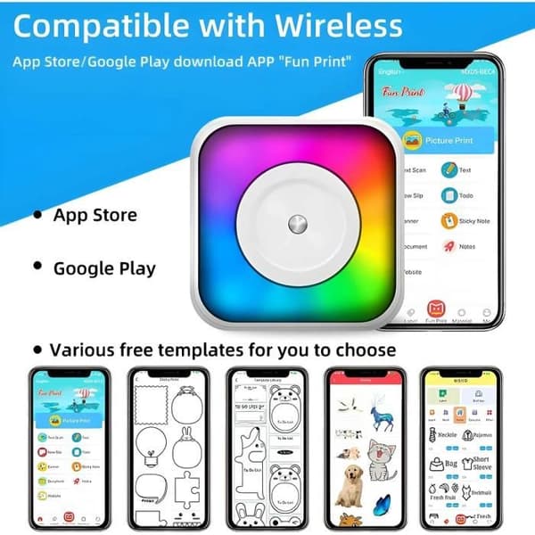 Termisk skrivare - BYTELIKE - Mini Pocket - Bluetooth - 200 dpi - Vit