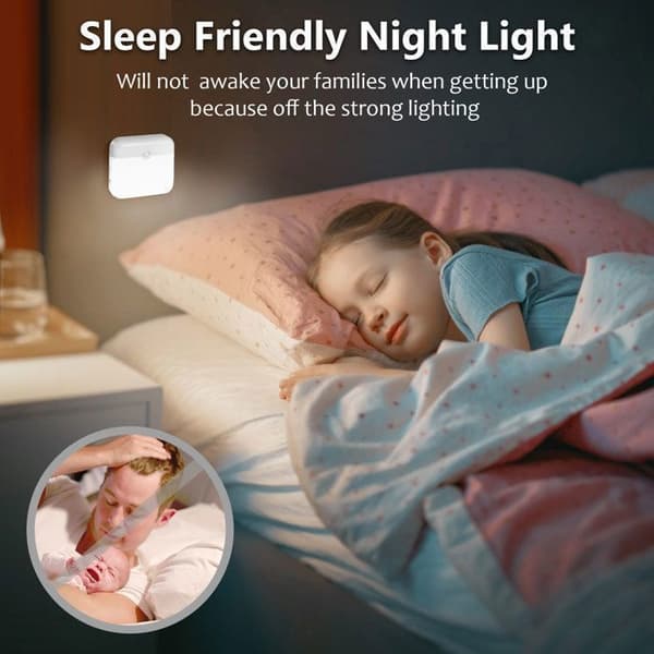 LED natlys - SERBASIC - Pakke 3 - Hvid 6000K - Bevægelsessensor - Genopladelig USB - Magnetisk montering Vit 6000K (kallvit)