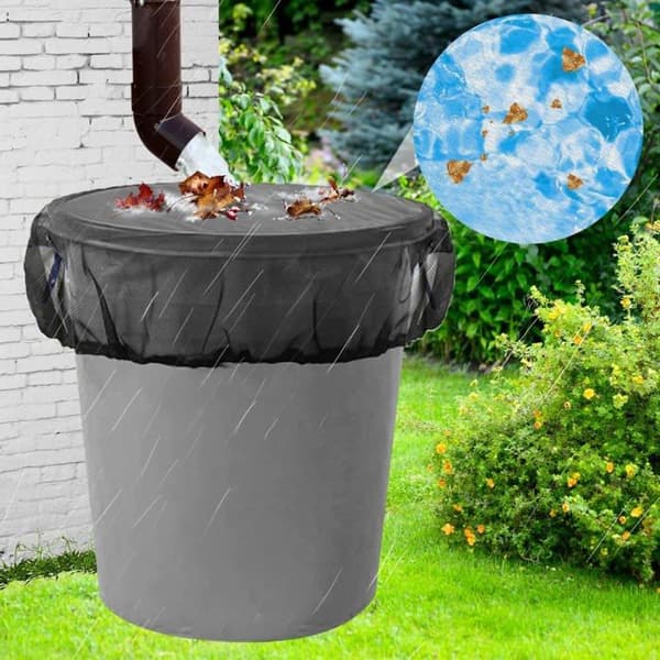 "Regnvandsfilt til tønde - AUCUNELY - 80 cm - Sort - Elastisk - Pakke med 2 styk" Svart