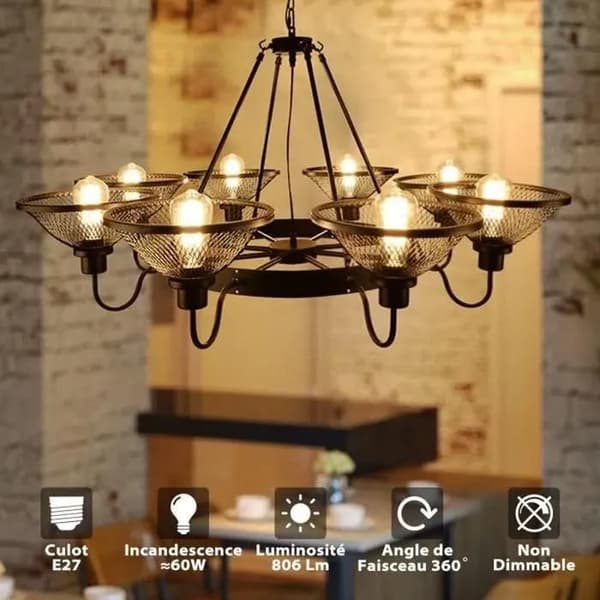 8W LED-filamentampull E27 ST64, Edison-ampull, motsvarar 60W glödlampa, 2700K varmvit, 6-pack
