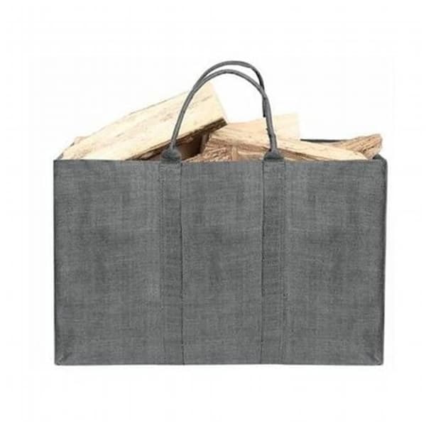 Vedpåse - Plastifierad jute - 41 x 26 x 33 cm - Grå - Utomhus Grå